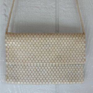 Vintage Cream Clutch Bag shoulder bag /evening bag